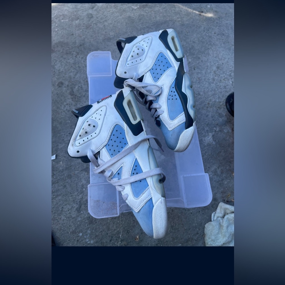 Jordan Blue and White High-Top Sneakers